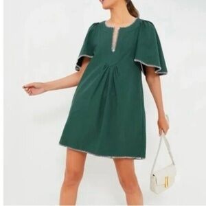 NWT Pomander Place Green Stitch Finley Flutter Sleeve Mini Dress Size Small